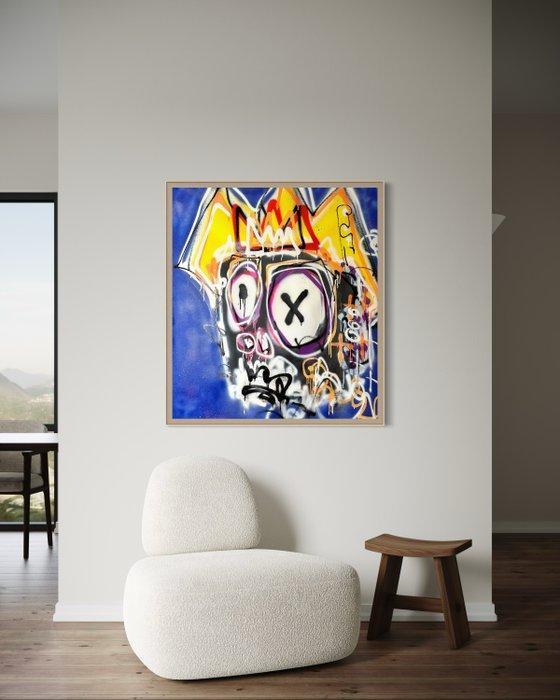 Timo Wedell - Der Gekrönte Like Basquiat - XL, Antiek en Kunst, Kunst | Schilderijen | Modern