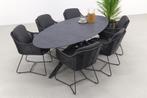Taste Belmond/Privada 240x107 - Ovale tuinset - 7-delig, Tuin en Terras, Tuinsets en Loungesets, Verzenden, Nieuw, Rvs, Tuinset