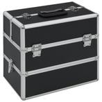 Make-up koffer 37x24x35 cm aluminium zwart (Koffers Tassen), Nieuw