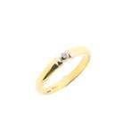 8 Krt. Solitair ring met diamant | 0,02 ct. (gouden ring), Sieraden, Tassen en Uiterlijk, Antieke sieraden, Ophalen of Verzenden