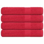 vidaXL Handdoeken 4 st 100x200 cm 360 g/m² 100% katoen rood, Verzenden, Nieuw, Rood