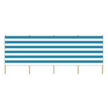 Strand Windscherm 5 meter blauw wit