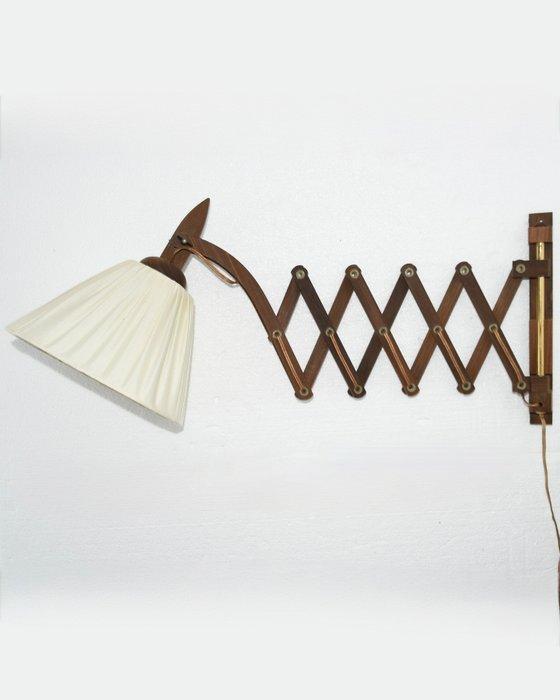 Wandlamp - Teakhouten schaarlamp - Danish Design - Lengte 70, Antiek en Kunst, Antiek | Lampen