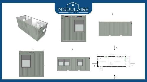 20 ft kantoorunit/bouwkeet/container met 2 compartementen!, Doe-het-zelf en Verbouw, Containers