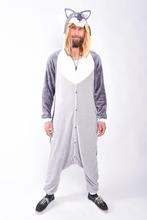 Onesie Grijze Wolf Pak S-M Wolvenpak Kostuum Grijs Husky Pak, Carnaval, Nieuw, Ophalen of Verzenden, Kleding