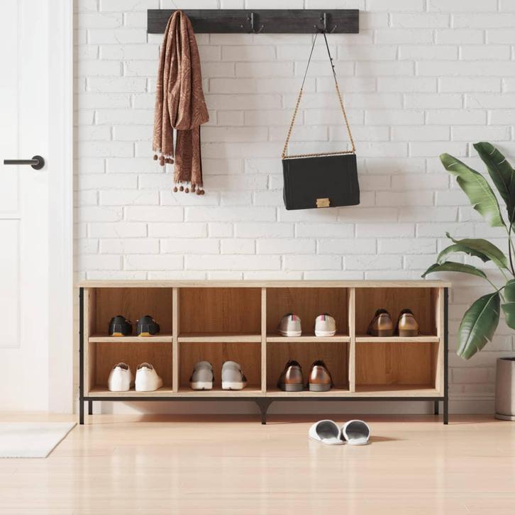 vidaXL Schoenenkast 131x35x50 cm bewerkt hout sonoma, Huis en Inrichting, Kasten | Schoenenrekken, Nieuw, Verzenden