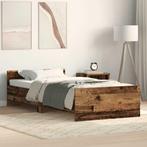 vidaXL Bedframe zonder matras 75x190 cm spaanplaat oud hout, Verzenden, Nieuw, Bruin, Hout