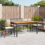 vidaXL 5-delige Tuinset met kussens poly rattan zwart, Tuin en Terras, 6 zitplaatsen, Nieuw, Tuinset, Verzenden