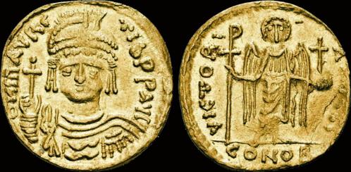 582-602ad Byzantine Maurice Tiberius Av solidus goud, Postzegels en Munten, Munten | Europa | Niet-Euromunten, Verzenden