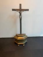 Bronze kruis Jezus - Brons - 1800-1850 - 66 cm, Antiek en Kunst
