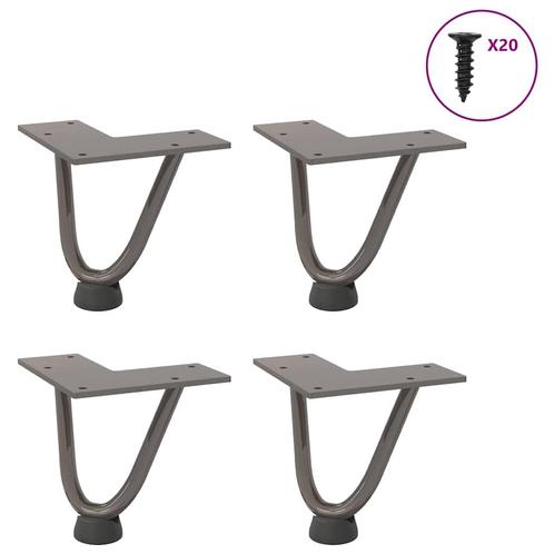 vidaXL Haarspeld tafelpoten 4 st 10 cm massief staal naturel, Huis en Inrichting, Tafelonderdelen, Nieuw, Verzenden