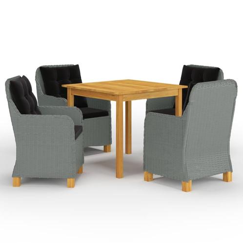 vidaXL 5-delige Tuinset lichtgrijs, Tuin en Terras, Tuinsets en Loungesets, Tuinset, Nieuw, 4 zitplaatsen, Hardhout, Verzenden