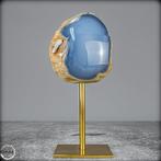 Zeer Zeldzame Blauwe Chalcedoon Skulptuur op Stand, Turkije-, Verzamelen, Mineralen en Fossielen