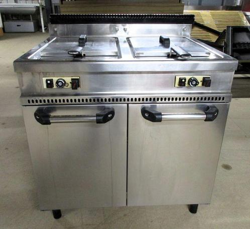 Dubbel Friteuse 85cm, gas, 2 x 12ltr, Witgoed en Apparatuur, Frituurpannen, Gebruikt