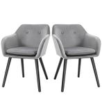 Eetkamerstoel - Fluwelen Luxe - Leuning - Beukenhout - Grijs, Huis en Inrichting, Stoelen, Nieuw, Ophalen of Verzenden, Modern