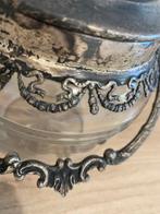 Koektrommel - Glas, Metaal, zilver metaal - Oude biscuitbak
