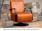 Leren draaifauteuil Mood - Vintage Cognac (cognac) -, Huis en Inrichting, Fauteuils, Nieuw, Ophalen of Verzenden, 50 tot 75 cm