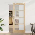 vidaXL Schuifdeur Bruin 86 x 211 cm Hout en metaal, Doe-het-zelf en Verbouw, Verzenden, Nieuw