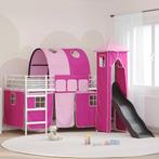 vidaXL Loftbed voor Kids Wit en Roze 107 x 200 cm Metaal, Huis en Inrichting, Slaapkamer | Bedden, Verzenden, Nieuw, Wit, Metaal