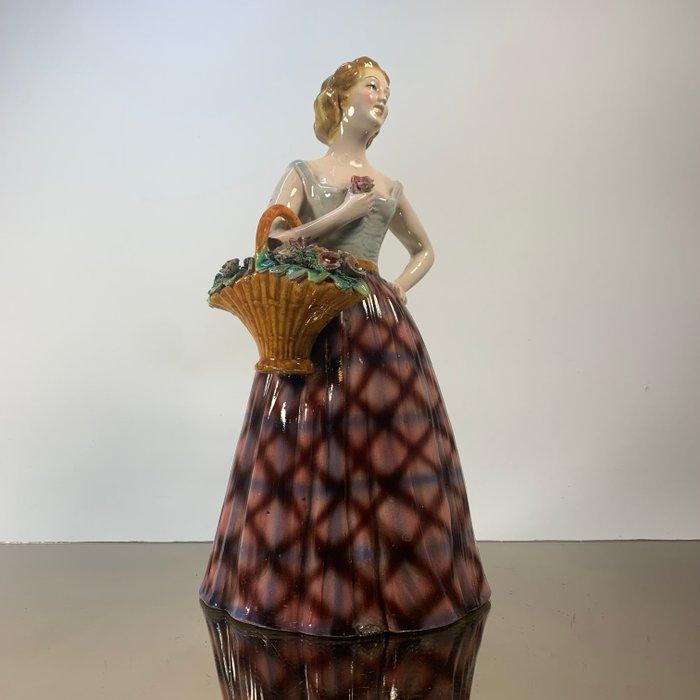 Beeld, Groot elegant Italiaans beeld van dame met crinoline, Antiek en Kunst, Antiek | Glas en Kristal