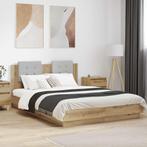 vidaXL Bedframe met Hoofdeinde Artisan Eiken 120 x 200 cm, Verzenden, Nieuw, Bruin, Hout