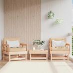 vidaXL Tuinstoelen 2 st met kussens massief grenenhout, Tuin en Terras, Tuinsets en Loungesets, Verzenden, Nieuw, Tuinset
