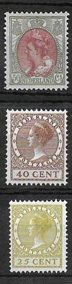 Nederland 1899/1924 - Regummed - 3x Wilhelmina - NVPH 74D,, Postzegels en Munten, Postzegels | Nederland, Gestempeld