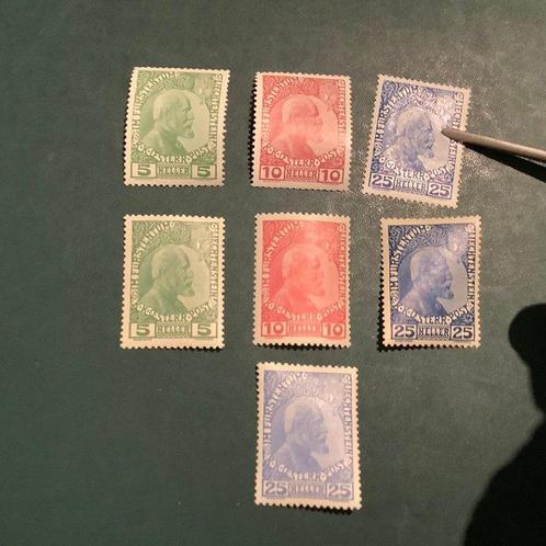 Liechtenstein 1912 - Eerste uitgifte met alle papiersoorten, Postzegels en Munten, Postzegels | Europa | Oostenrijk