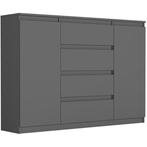 Dressoir - 138 cm 4 lades  antraciet 2D4S  - Antraciet, Verzenden, Nieuw, Overige houtsoorten, Met lade(s)