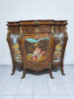 Hoog dressoir - Hout, Marmer, Brons, Verf - bediende