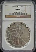 American Eagle 1 oz 1996 NGC-MS68, Postzegels en Munten, Munten | Amerika, Verzenden, Midden-Amerika, Losse munt, Zilver