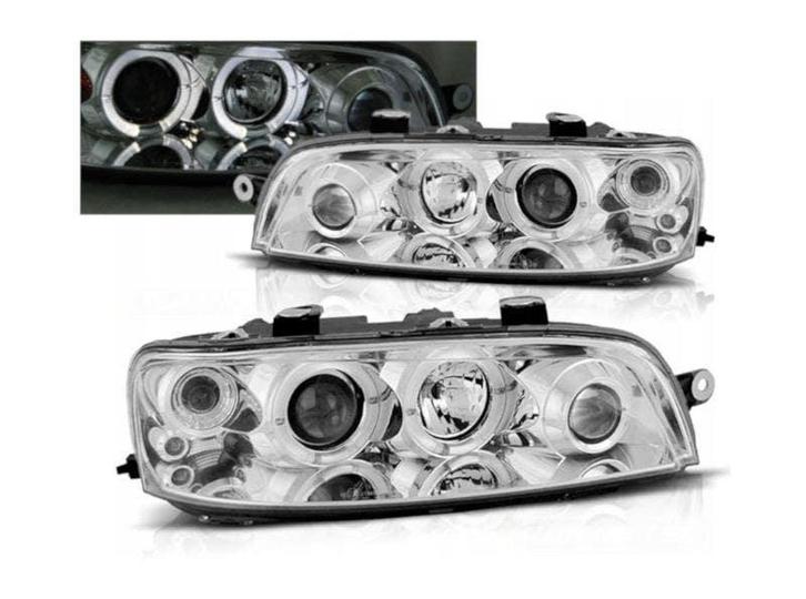 Angel Eyes koplamp units Chrome geschikt voor Fiat Punto 2, Auto-onderdelen, Verlichting, Nieuw, Fiat, Verzenden