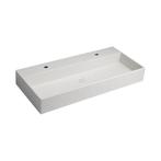 Wastafel 2 Kraangaten Sapho Quadrado 96x44 cm Wit, Doe-het-zelf en Verbouw, Sanitair, Ophalen of Verzenden, Nieuw, Overige typen