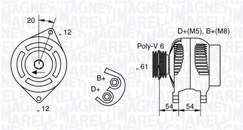Dynamo / Alternator ALFA ROMEO 156 (1.9 JTD), Auto-onderdelen, Motor en Toebehoren, Nieuw, Ophalen of Verzenden
