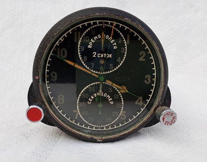 AChS-1 — MIG-vliegtuig cockpitklok - Aluminium, Staal, Glas, Antiek en Kunst, Antiek | Wandborden en Tegels