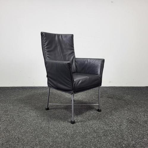 Montis Chaplin Zwart Leder, Huis en Inrichting, Stoelen, Gebruikt, Ophalen of Verzenden