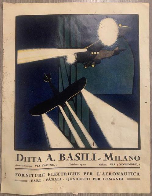 Caregaro Gino Negrin ( 1902 -1993 ) - 2 x poster Aviazione (, Antiek en Kunst, Kunst | Tekeningen en Foto's