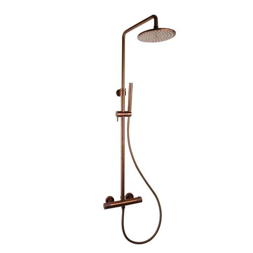 Doucheset Sanilux Rubb Opbouw Thermostatisch Rond Brons, Doe-het-zelf en Verbouw, Sanitair, Kraan, Nieuw, Ophalen of Verzenden