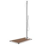 vidaXL Buitendouche met bruine basis 225 cm roestvrij staal, Verzenden, Nieuw