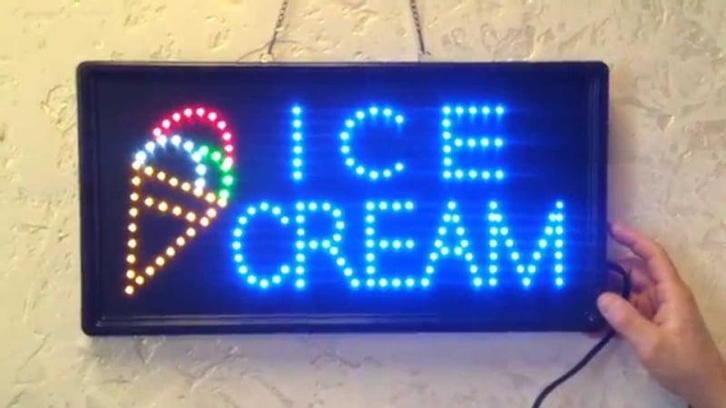 Ice cream ijs LED bord lamp verlichting lichtbak reclamebord, Verzamelen, Merken en Reclamevoorwerpen, Nieuw, Verzenden