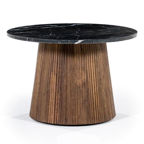*WOONWINKEL* Eleonora Maxim Ronde Bijzettafel Marmer En Hout, Huis en Inrichting, Tafels | Bijzettafels, Nieuw, Verzenden