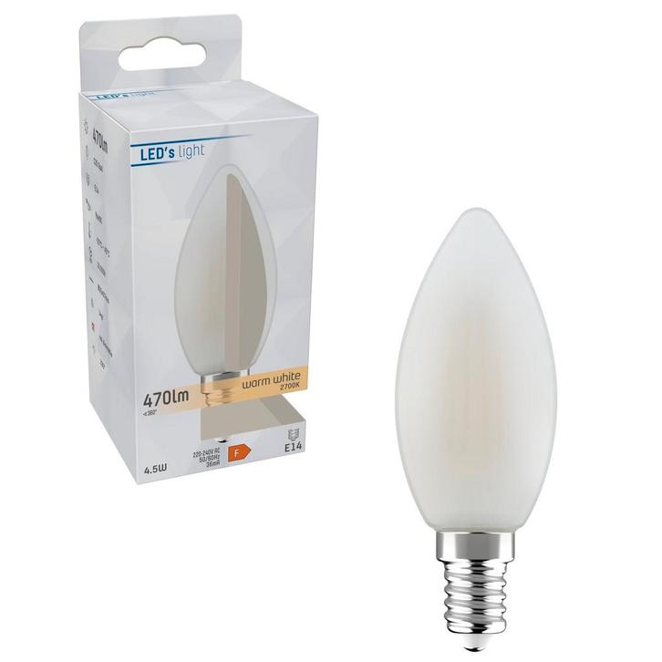 LongLife LED Filament Lamp Kaars E14 - Melkglas - Warm wit -, Huis en Inrichting, Lampen | Overige, Nieuw, Verzenden