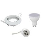 LED Spot Set BSE GU10 Rond 6W 6400K Dimbaar Glans Wit, Huis en Inrichting, Lampen | Spots, Metaal of Aluminium, Nieuw, Ophalen of Verzenden