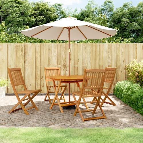 vidaXL 5-delige Eethoek massief acaciahout, Tuin en Terras, Tuinsets en Loungesets, Nieuw, 5 zitplaatsen, Hardhout, Verzenden