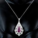 Hanger - 14 karaat Geel goud - 4.43ct. tw. Robijn - Saffier