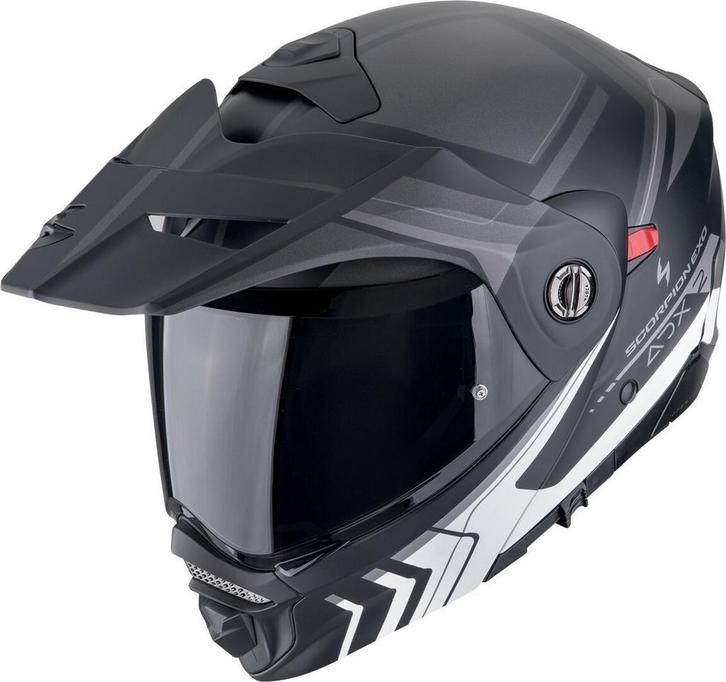 Scorpion ADX-2 Lewis Zwart Zilver Systeemhelm, Motoren, Kleding | Motorhelmen, XXL, Nieuw met kaartje, Overige merken, Offroadhelm