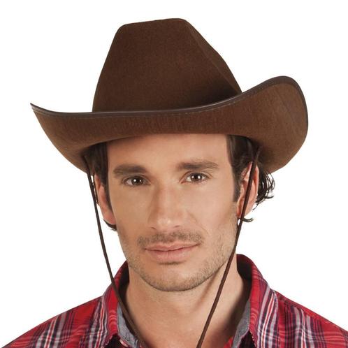 Hoed vilt Cowboy bruin, Kleding | Heren, Carnavalskleding en Feestkleding, Nieuw, Ophalen of Verzenden