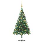 Kunstkerstboom met LED's en kerstballen 230 takken 120 cm