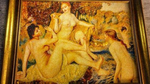 100% natuurlijk - Barnsteen - Baltic Amber mosaic - Picture, Verzamelen, Dierenverzamelingen