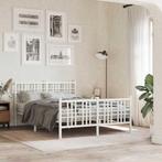 vidaXL Bedframe met hoofd- en voeteneinde metaal wit 120 x, Verzenden, Wit, Metaal, Nieuw